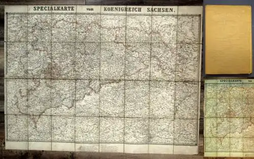 Specialkarte Koenigreich Sachsen um 1880 grenzkoloriert 1:25000 75x101 js