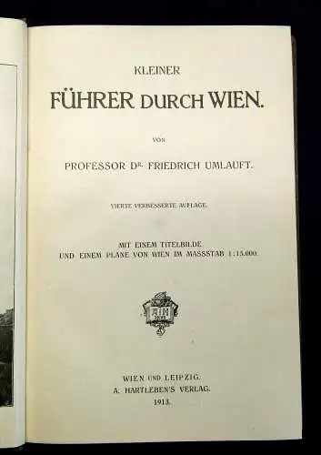 Umlauft Kleiner Führer durch Wien 1913 Guide Führer Reiseführer Ortskunde mb