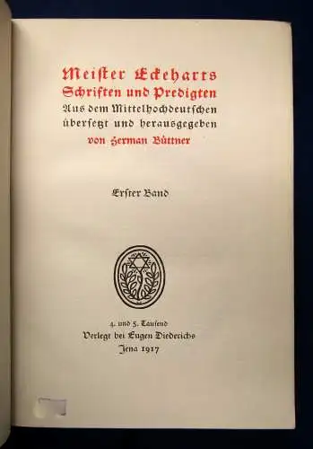 Büttner Edeharts Schriften und Predigten 1917, 2 Bde. kompl. Belletristik  mb