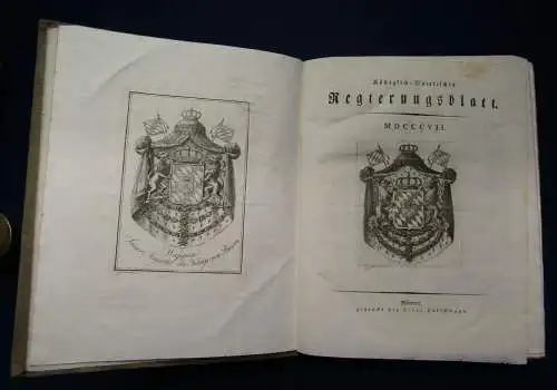 Königlich - Baierisches Regierungsblatt 1807 Geschichte Recht Wissen sf