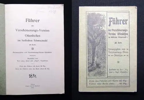 Führer des Verschönerungs-Vereins Ottenhöfen im badischen Schwarzwald 1911 Guide