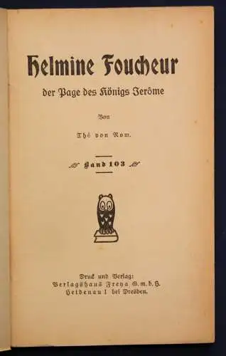 Rom Frauen der Liebe Band 103 "Helmine Foucheur" um 1925 Liebesroman sf