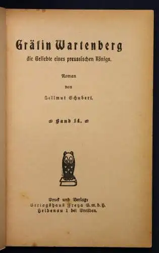 Schubert Frauen der Liebe Band 14 "Gräfin Wartenberg" um 1925 Liebesroman sf