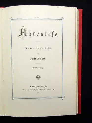 2 'Bde. "Frida Schanz" Vierblätter und Ährenlese 1898, 1899 Literatur