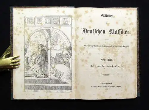 3x Bibliothek deutscher Klassiker (1-3) + 3 Beigaben(Reineke,Fräulein v.See)1861