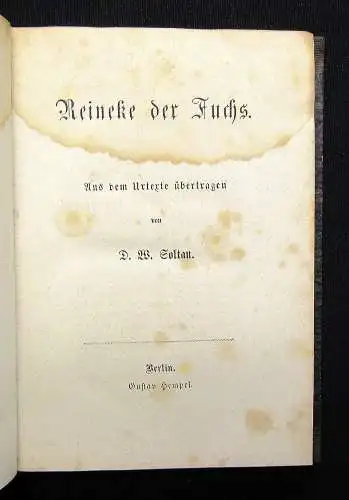 3x Bibliothek deutscher Klassiker (1-3) + 3 Beigaben(Reineke,Fräulein v.See)1861