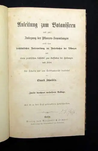 Schmidlin Anleitung zum Botanisieren u. zur Anlegung der Pflanzen-Sammlung 1845