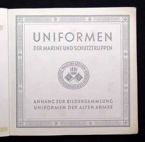 Zigarettenfabrik Waldorf-Astoria Uniformen der Marine und Schutztruppen ca.1920