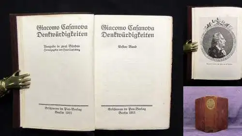 Landsberg Giacomo Casanova Denkwürdigkeiten 1.Bd. apart 1911 Kunstwildleder