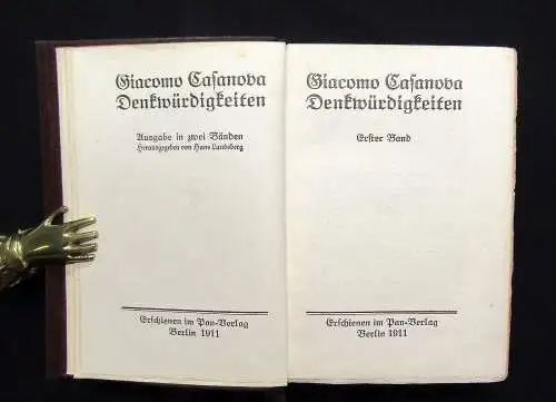 Landsberg Giacomo Casanova Denkwürdigkeiten 1.Bd. apart 1911 Kunstwildleder