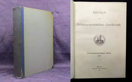 Jahrbuch der Schiffbautechnischen Gesellschaft 1920 21 Bd. Geschichte