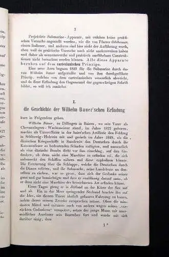 Bauer Die unterseeische Schifffahrt 1915 mit 4 lithographirten Zeichnungen