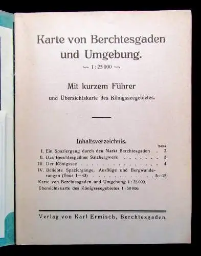 Karte von Berchtesgarden und Umgebung Mit kurzem Führer Übersichtskarte 1:25000