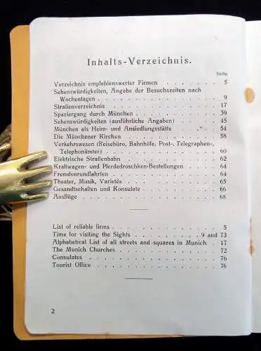 Münchener Hoteliers Offizieller Führer durch München mit 1 Plan von München o.J.