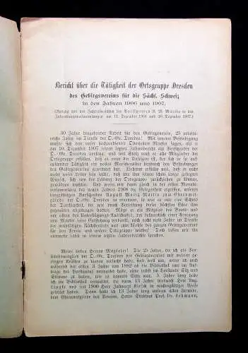 Jahresberichte der Ortsgruppe Dresden d. Gebirgsverein für d. Sächs.Schweiz 1908