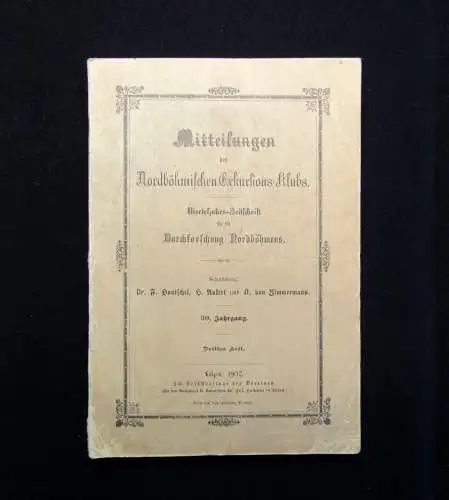 Mitteilungen des Nordböhmischen Exkursions-Klubs Heft  1-4 1907 Geschichte