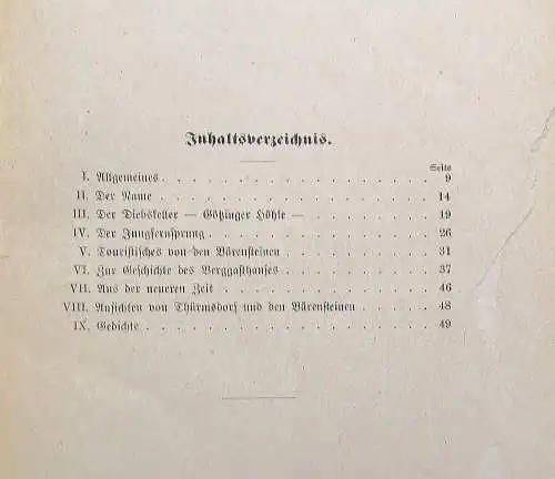 Dittrich Chronik der Bärensteine in der Sächsischen Schweiz 1919 Ortskunde