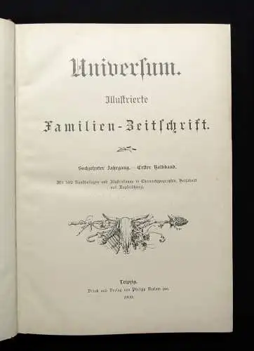 Universum Illustrierte Familien- Zeitschrift 16.Jhg. Erster Halbband 1900