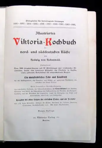 Hohenwald Illustriertes Viktoria-Kochbuch der nord-u. süddeutschen Küche um 1905