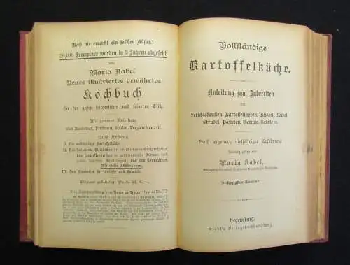 Aabel`s Neues illustriertes bewährtes Kochbuch 4 Teile in 1 Band 1891 Servieren