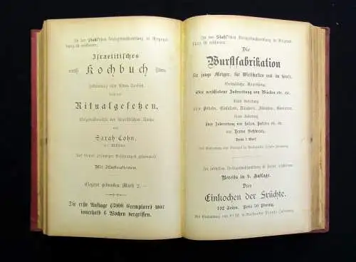 Aabel`s Neues illustriertes bewährtes Kochbuch 4 Teile in 1 Band 1891 Servieren