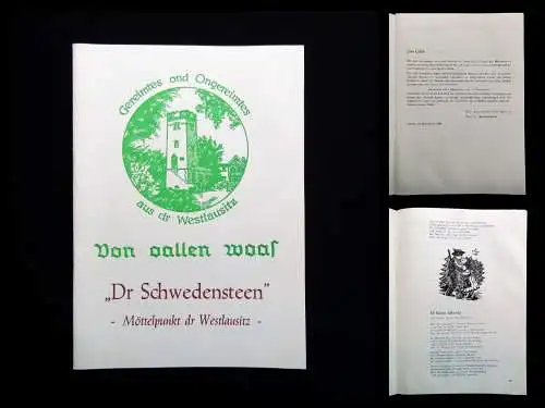 Gereimtes ond Ongereimtes aus dr Westlausitz "Dr Schweedensteen" selten 1985