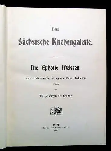 Buchwald Neue Sächsische Kirchengalerie Die Ephorie Meissen 1902 Theologie