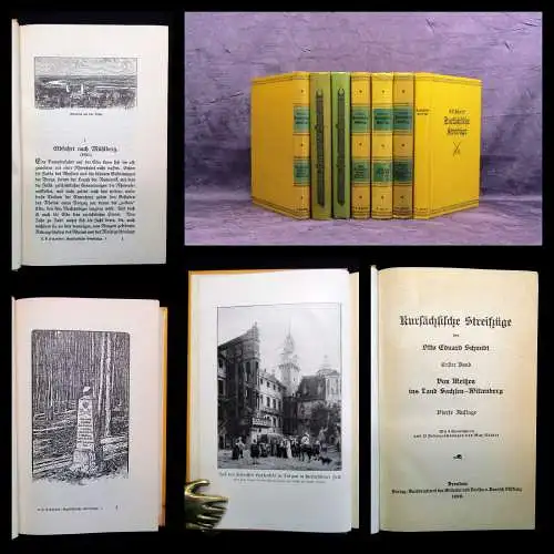 Schmidt Kursächsische Streifzüge 1924-30 Bde  1-7 komplett  Sachsen mb