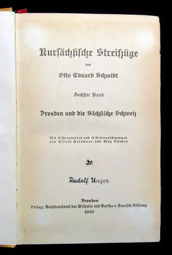 Schmidt Kursächsische Streifzüge 1924-30 Bde  1-7 komplett  Sachsen mb