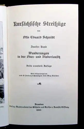 Schmidt Kursächsische Streifzüge 1924-30 Bde  1-7 komplett  Sachsen mb