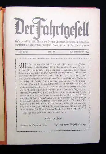 Rinke Der Fahrtgesell Halbmonatsschrift  Natur Heimat Hefte 1-21 komplett 1925