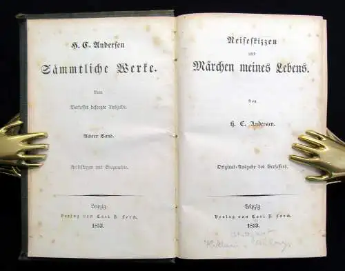 Andersen Sämmtliche Werke 8. Bd 1853 Original-Ausgabe des Verfassers Literatur