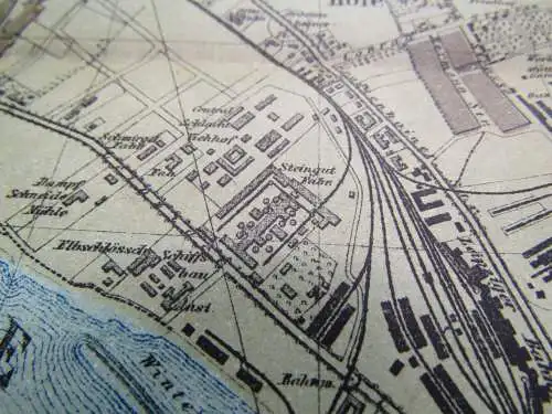 Kiesling Neuer Plan königl. Residenz-u. Hauptstadt  Dresden um 1875 sehr selten