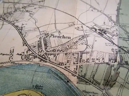 Kiesling Neuer Plan königl. Residenz-u. Hauptstadt  Dresden um 1875 sehr selten