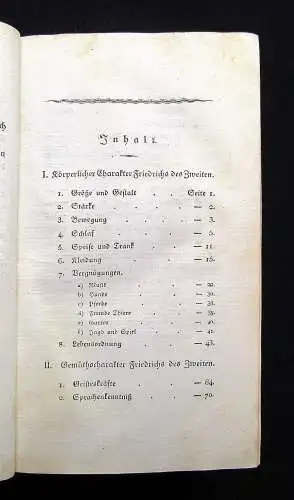 Charakteristik Friedrich des Zweiten, Königs von Preußen 1.Theil Einzelband 1798