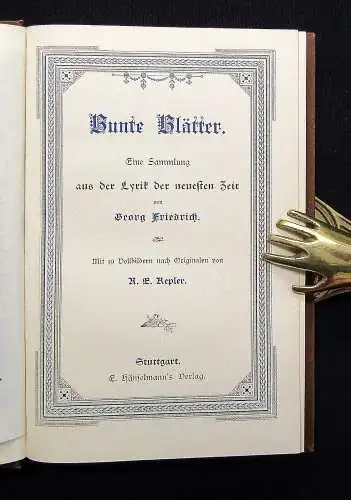 Konvolut 6 Bde. "Deutsche Dichtung" Gründerzeit um 1880 Goldschnitt dekorativ