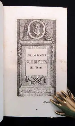 Gessner, Salomon Schriften. 5 Bände in 3.  1770 - 1772 Lyrik Literatur