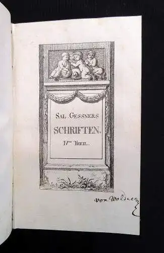 Gessner, Salomon Schriften. 5 Bände in 3.  1770 - 1772 Lyrik Literatur