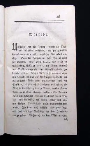 Dillenius Antiquitäten Wörterbuch für Schulen, : worinnen die vornehmsten 1783