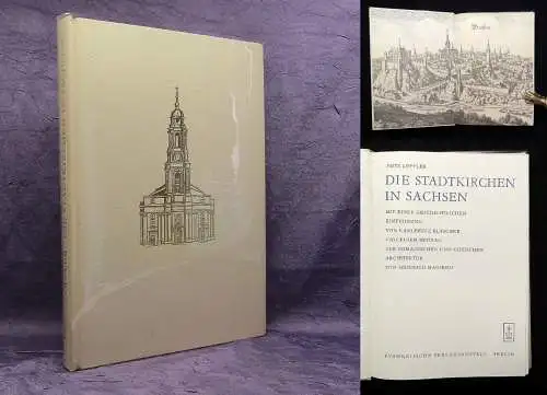 Löffler Die Stadtkirchen in Sachsen 1937 *Bowzen Ausagbe* seltene Lederausgabe