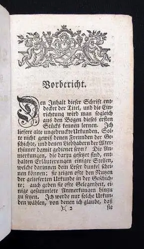 Altes aus allen Theilen der Geschichte Urkunden 4 Teile (v. 12) in 1 Band 1760