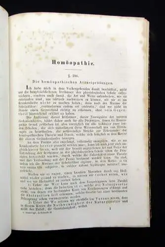 Grauvogel Lehrbuch der Homöopathie 2 Teile in 1 Bd. 1866 Naturheilkunde