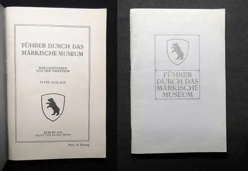 Direktion Führer durch das märkische Museum 1914 Entwicklung Prähistorisch