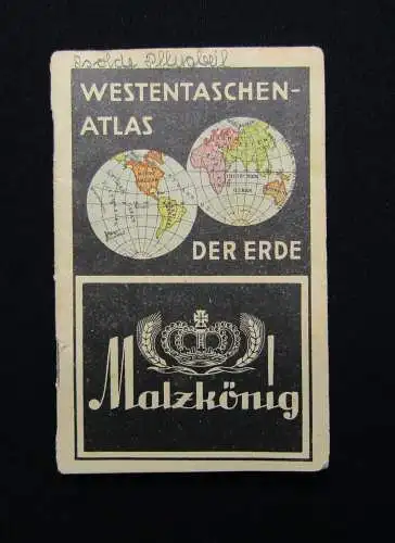 Westentaschen Atlas der Erde 1941 F. A. Brockhaus Leipzig Ortskunde