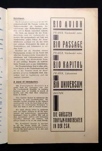 5.Bäder Nummer 1930 Fremden-Zeitung Prag Tschechien Tourismus Ortskunde