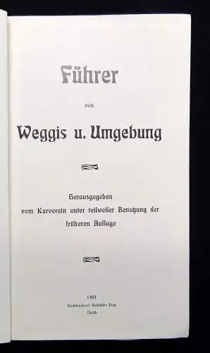 Kurverein Führer von Weggis und Umgebung mit 2 Karten 1907 Schweiz Ortskunde