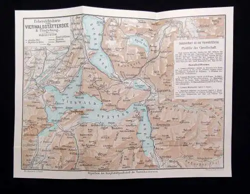 Kurverein Führer von Weggis und Umgebung mit 2 Karten 1907 Schweiz Ortskunde