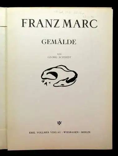 Schmidt Georg Franz Marc Gemälde Emil Vollmer Verlag um 1960 Kunst Künstler