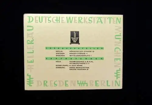 Deutsche Werkstätten Hellerau Katalog o.J. um 1930 Speisezimmer 120 Einrichtung