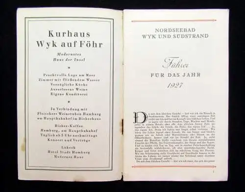 Nordseebad Wyk und Südstrand auf Föhr 1927 Ortskunde Urlaub Tourismusziele